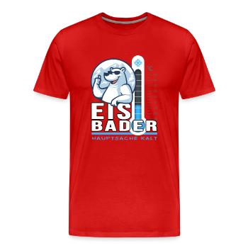 Eisbader Eisbär Winterschwimmen Minusgrad Frost - Männer Premium Bio T-Shirt - Rot - Vorne - Damien (186cm)