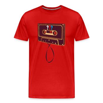 Les Trois ??? Cassette - T-shirt bio Premium Homme - rouge - Devant - Damien (186cm)