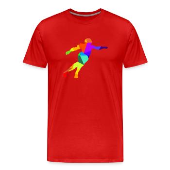 Roller Derby Inliner Regenbogen Farben Polygon - Männer Premium Bio T-Shirt - Rot - Vorne - Damien (186cm)