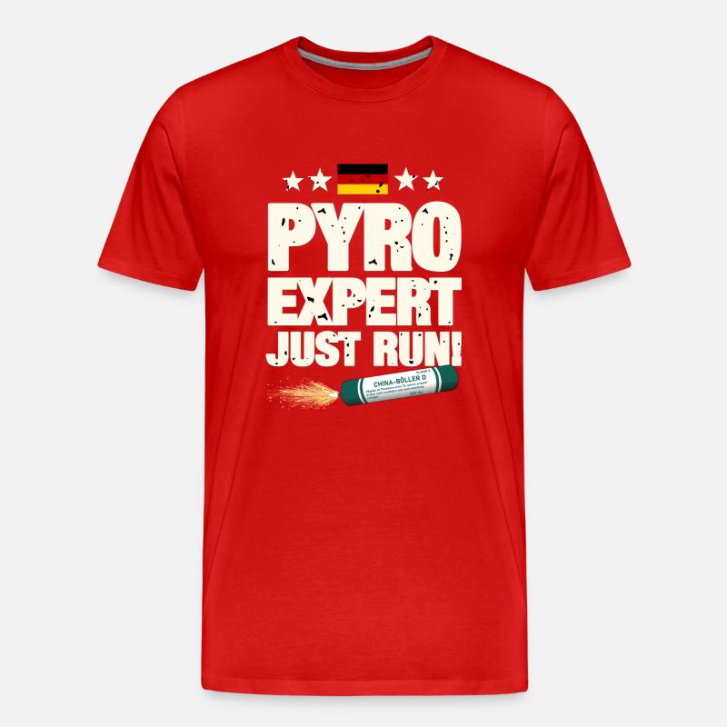 Pyro Expert - Männer Premium Bio T-Shirt - Rot