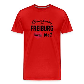 freiburg - Männer Premium Bio T-Shirt - Rot - Vorne - Damien (186cm)