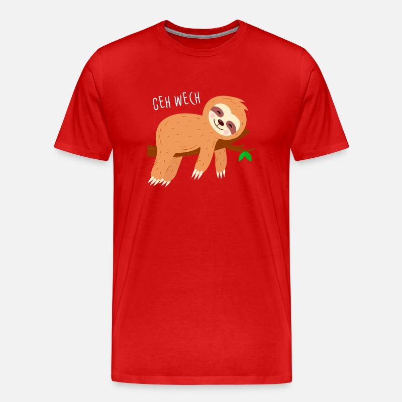 Faultier GEH WECH - Männer Premium Bio T-Shirt - Rot