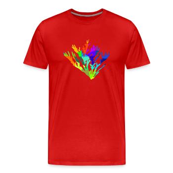 Coral Ocean Rainbow Animals Polygon - Men's Premium Organic T-Shirt - red - Front - Damien (186cm)