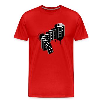Ein Domino Spiel Graffiti - Männer Premium Bio T-Shirt - Rot - Vorne - Damien (186cm)