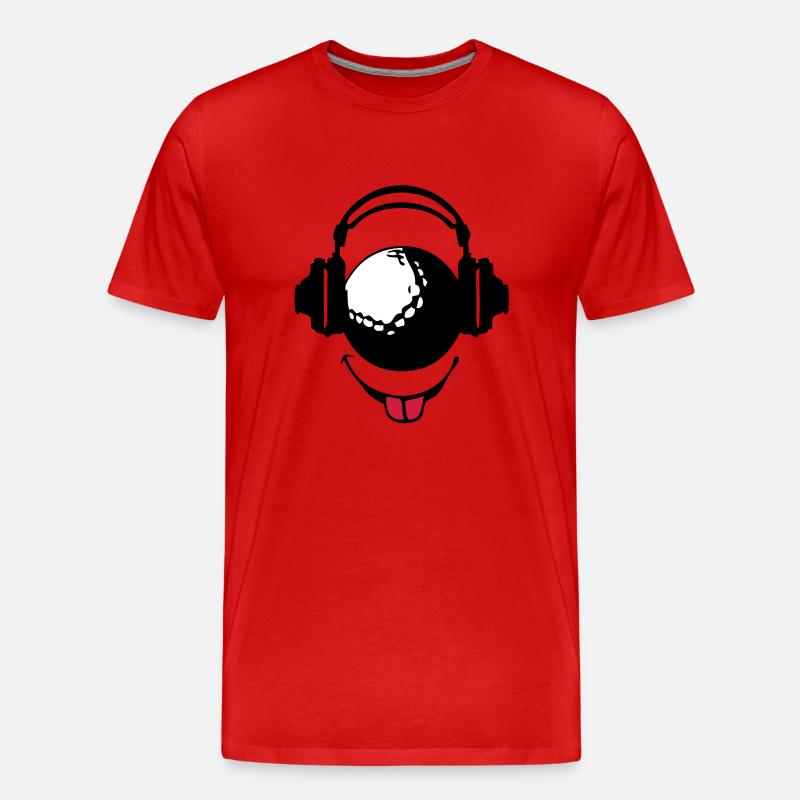 Kopfhörer Kopfhörer dj Golf smiley1 - Männer Premium Bio T-Shirt - Rot