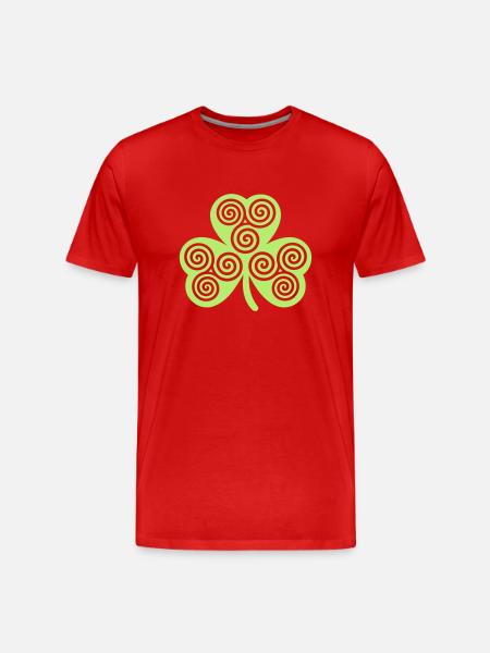 Kleeblatt - Männer Premium Bio T-Shirt - Rot
