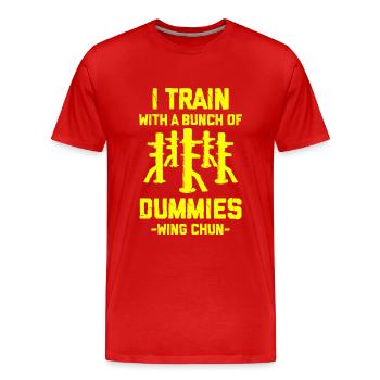 Wing Chun Humor for Martial Artists - Men's Premium Organic T-Shirt - red - Front - Damien (186cm)