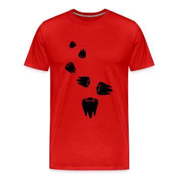Tooth icon symbol - Men's Premium Organic T-Shirt - red - Front - Damien (186cm)