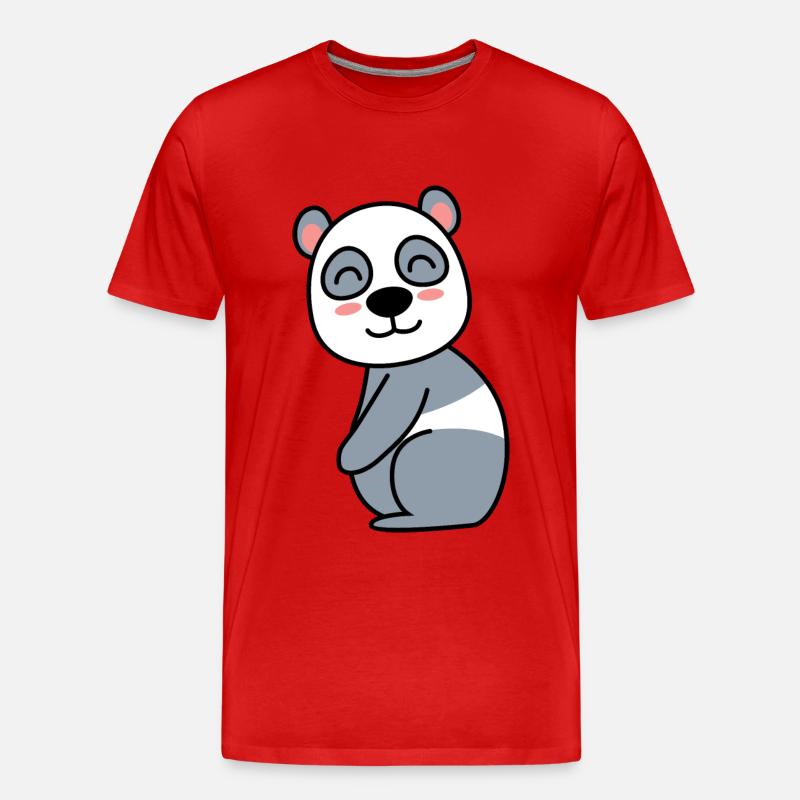 Panda Comic Tier - Männer Premium Bio T-Shirt - Rot