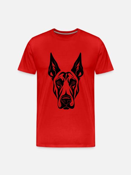 Doberman Dog Head - Men's Premium Organic T-Shirt - red