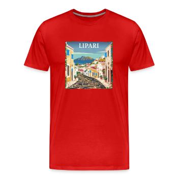Lipari Italien: Traumstrand Sommerurlaub - Männer Premium Bio T-Shirt - Rot - Vorne - Damien (186cm)