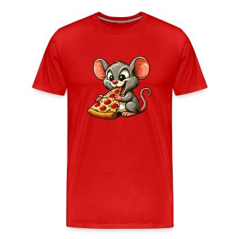 Mouse Rat Popcorn Cinéma Fan de cinéma - T-shirt bio Premium Homme - rouge - Devant - Damien (186cm)