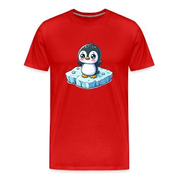 Pingouin, Fonte Des Glaces, Pôle Sud - T-shirt bio Premium Homme - rouge - Devant - Damien (186cm)