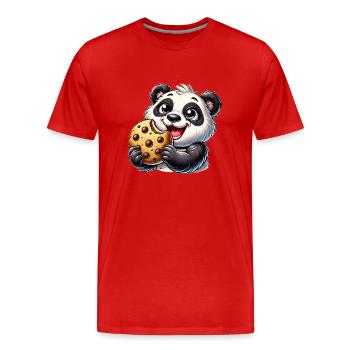 Panda Keks Nachtisch süße Kekse - Männer Premium Bio T-Shirt - Rot - Vorne - Damien (186cm)