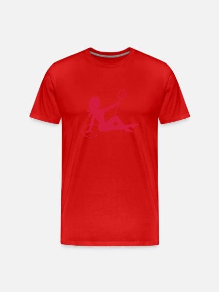 Erotisch Teufel Mädchen - Männer Premium Bio T-Shirt - Rot