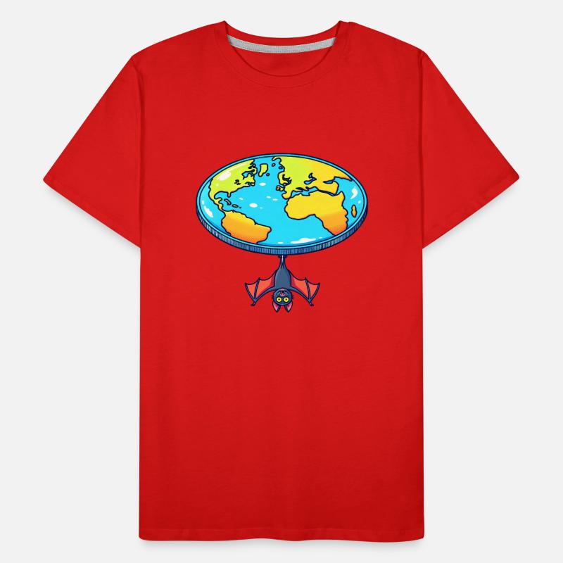 Cache-cache de chauve-souris de la terre plate T-shirt bio Premium Homme