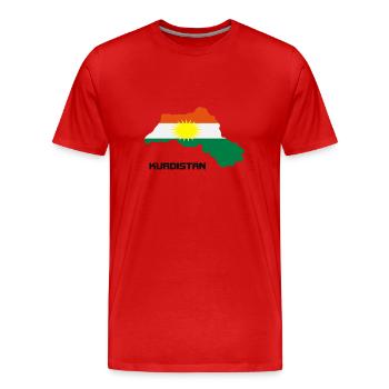 Kurdistan Landkarte - Männer Premium Bio T-Shirt - Rot - Vorne - Damien (186cm)