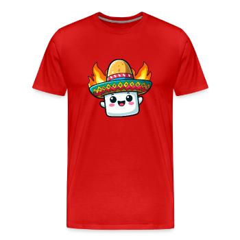 Cinco de Mayo Grill Marshmallow - Men's Premium Organic T-Shirt - red - Front - Damien (186cm)