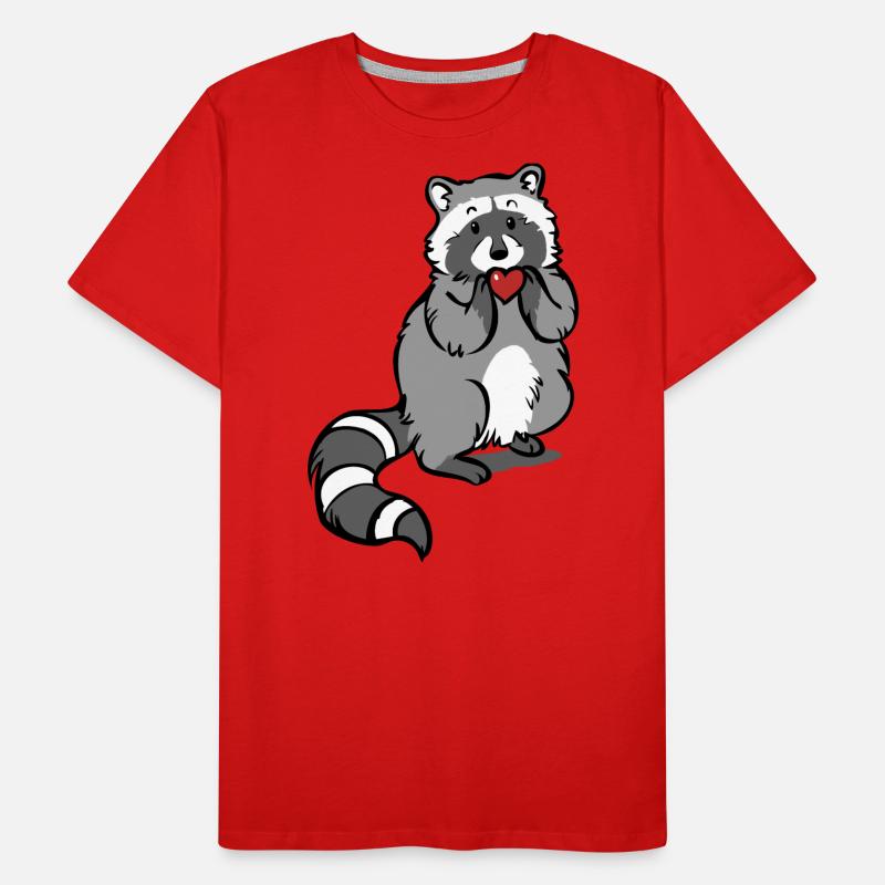 Waschbär mit Herz Männer Premium Bio T-Shirt