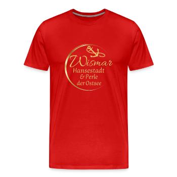 Wismar - Ville hanséatique et perle de la mer Baltique - T-shirt bio Premium Homme - rouge - Devant - Damien (186cm)