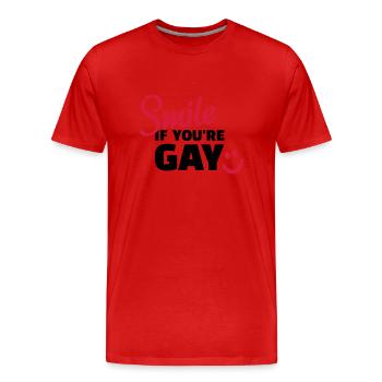 Smile if you're gay - T-shirt bio Premium Homme - rouge - Devant - Damien (186cm)