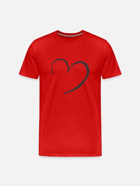 Heart - Men's Premium Organic T-Shirt - red