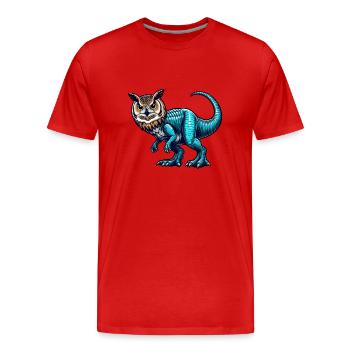 T-Rex Owl Fusion Mythical Beast Design - Men's Premium Organic T-Shirt - red - Front - Damien (186cm)