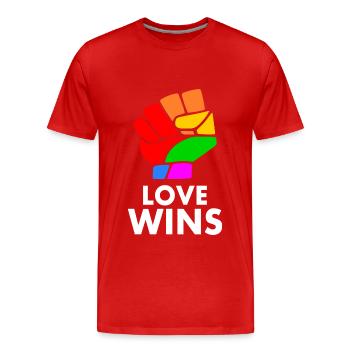 Love wins - Men's Premium Organic T-Shirt - red - Front - Damien (186cm)