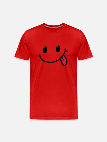 Smiley - Männer Premium Bio T-Shirt - Rot