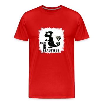 beautiful black lieber schwarz toleranz - Männer Premium Bio T-Shirt - Rot - Vorne - Damien (186cm)