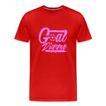 Goal Digger Funny Soccer Player Motivation - Männer Premium Bio T-Shirt - Rot - Vorne - Damien (186cm)