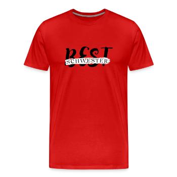 Best Sister - Men's Premium Organic T-Shirt - red - Front - Damien (186cm)