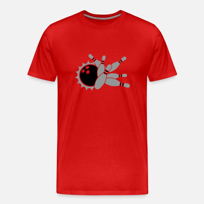 bowling, signe, écriture, grève, texte, logo, noir - T-shirt bio Premium Homme - rouge