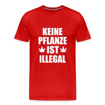keine pflanze ist illegal - Männer Premium Bio T-Shirt - Rot - Vorne - Damien (186cm)