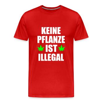 keine pflanze ist illegal - Männer Premium Bio T-Shirt - Rot - Vorne - Damien (186cm)