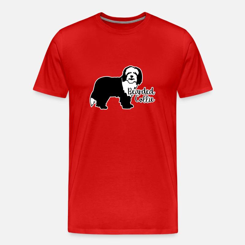 Bearded Collie - Männer Premium Bio T-Shirt - Rot