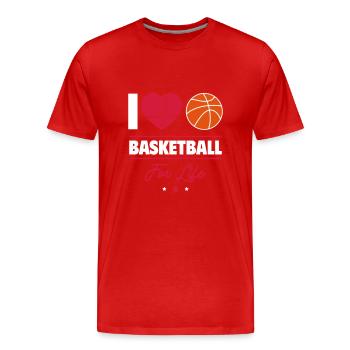 I Love Basketball – Forever a Baller - Men's Premium Organic T-Shirt - red - Front - Damien (186cm)