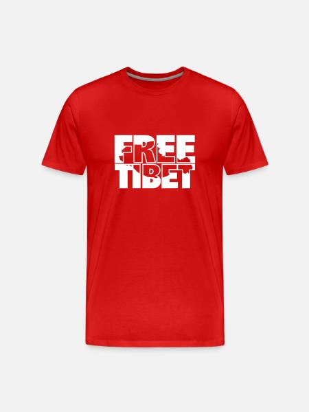 FREE TIBET BORDER - Männer Premium Bio T-Shirt - Rot