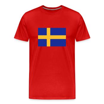 Suède - T-shirt bio Premium Homme - rouge - Devant - Damien (186cm)