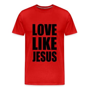 Love like jesus - Männer Premium Bio T-Shirt - Rot - Vorne - Damien (186cm)