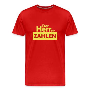 der herr der zahlen - Männer Premium Bio T-Shirt - Rot - Vorne - Damien (186cm)