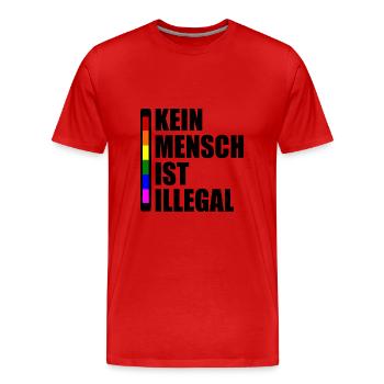 Kein mensch ist illegal - Männer Premium Bio T-Shirt - Rot - Vorne - Damien (186cm)