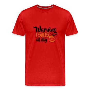 Snus rauchfrei Nichtraucher Nikotin Antiraucher - Männer Premium Bio T-Shirt - Rot - Vorne - Damien (186cm)