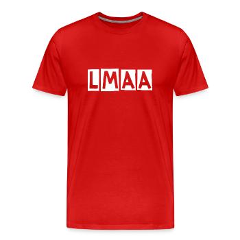 Lèche-moi dans le cul: Fuck vous LMAA - T-shirt bio Premium Homme - rouge - Devant - Damien (186cm)