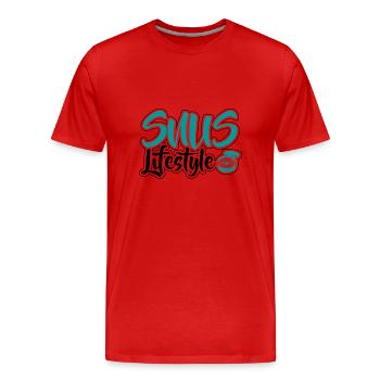 Snus smokeless non-smoking nicotine anti-smokers - Men's Premium Organic T-Shirt - red - Front - Damien (186cm)