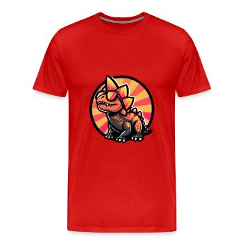 Dinosaurier stegosaurus Sommer - Männer Premium Bio T-Shirt - Rot - Vorne - Damien (186cm)