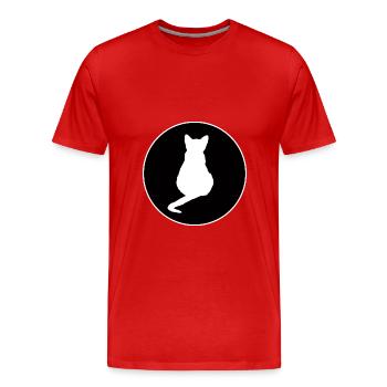 Chat Chat Noir Silhouettes de chat - T-shirt bio Premium Homme - rouge - Devant - Damien (186cm)