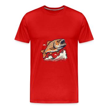 Édition Pêcheur - T-shirt bio Premium Homme - rouge - Devant - Damien (186cm)