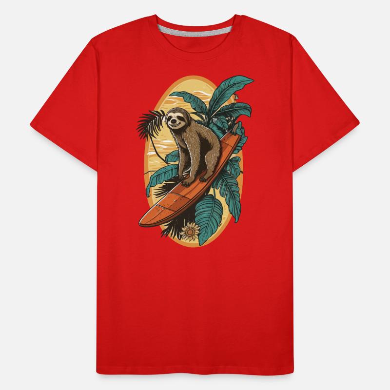 Surfing Sloth Men's Premium Organic T-Shirt