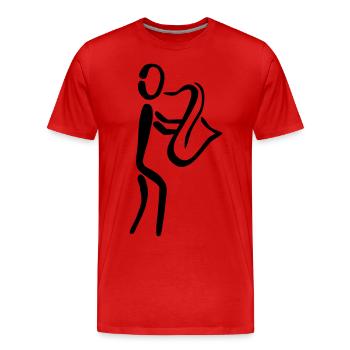 Saxophonist Saxophone - Men's Premium Organic T-Shirt - red - Front - Damien (186cm)